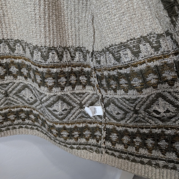 Lucky Brand Women's Green Cream Patterned Cardigan Sweater  XS/S Cotton Blend - Picture 6 of 13